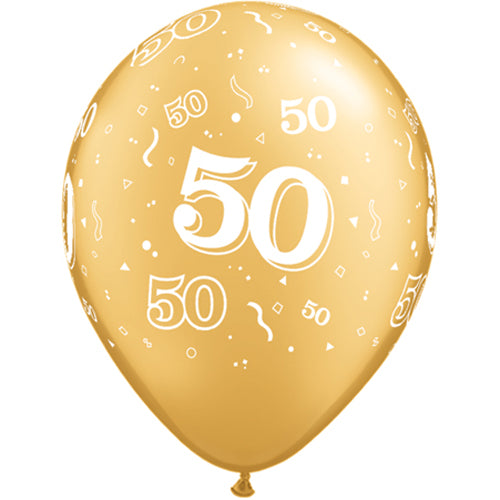 Gold 50-a-round Latex Balloons