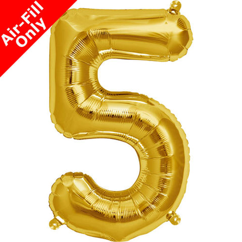 16 Inch Gold Number 5 Foil Balloon