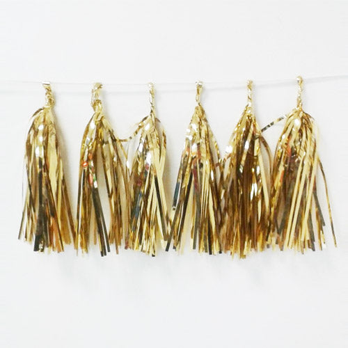 2.5m Gold Foil Tassel Bunting