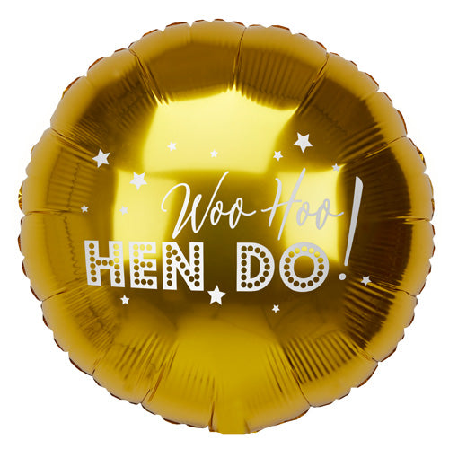 16 Inch Gold Woo Hoo Hen Do Foil Balloon