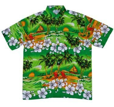 Budget Green Palm Tree Hawaiian Shirt