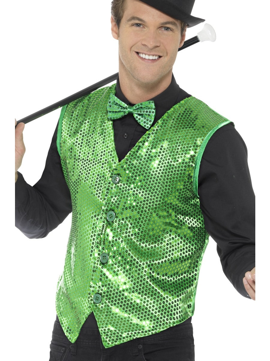 Green Sequin Waistcoat