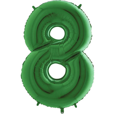 40 Inch Green Number 8 Foil Balloon