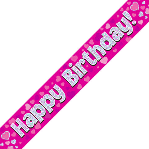 Pink Happy Birthday Foil Banner