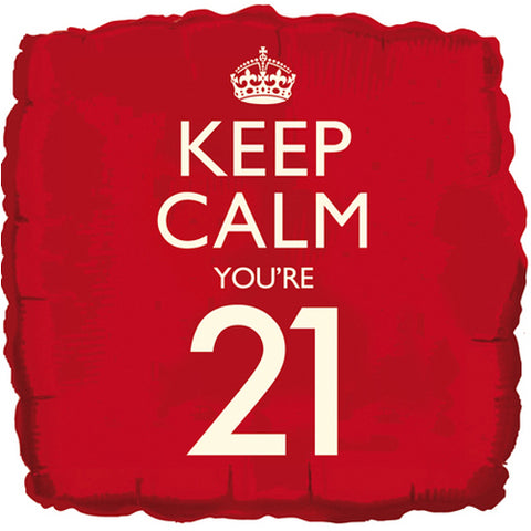 18" Keep Calm You're 21 Foil Birthday Balloon