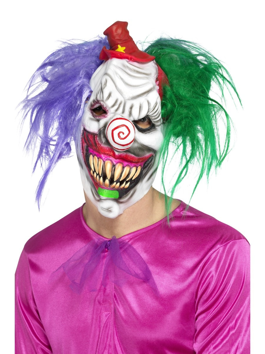 Kolourful Killer Klown Mask with Hair