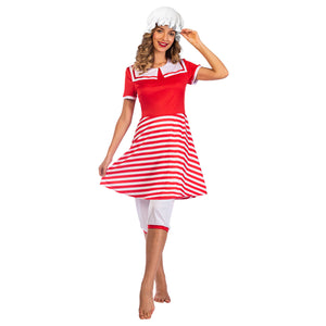 Ladies Red 1920s Swimsuit Costume