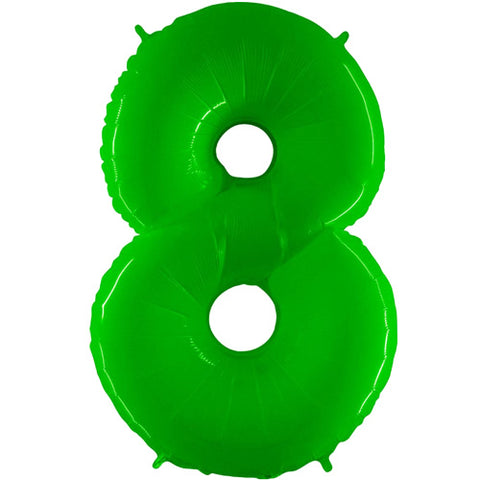 40 Inch Lime Green Number 8 Foil Balloon