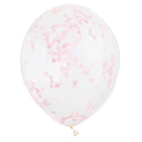 Lovely Pink Confetti Latex Balloons (6pk)