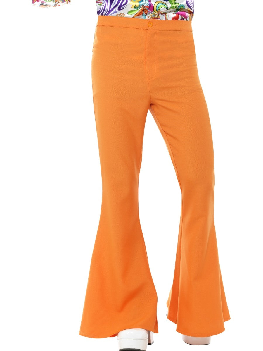 Men's Orange Flared Trousers