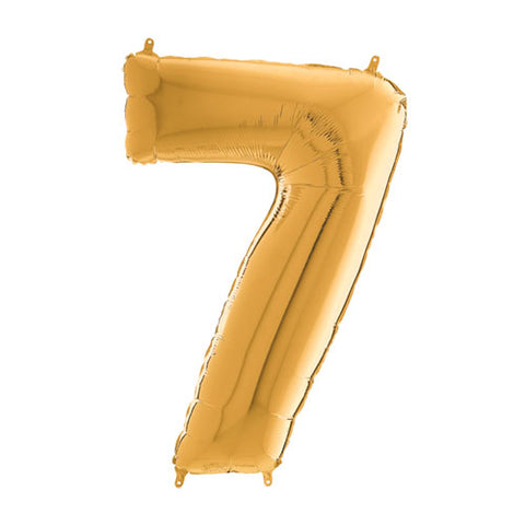 26 Inch Metallic Gold Number 7 Foil Balloon