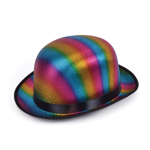 Metallic Rainbow Bowler Hat