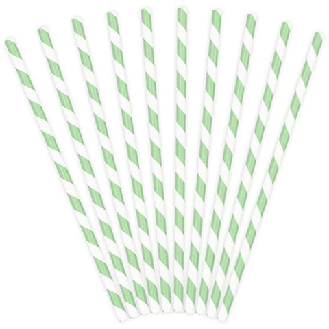 Mint Green Striped Paper Straws