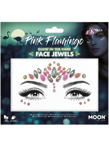 Moon Glow Pink Flamingo Face Jewels