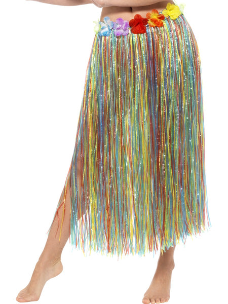 Multicoloured Hawaiian Hula Skirt with Flowers