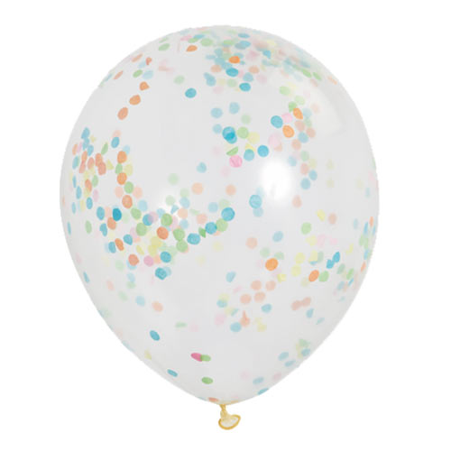 Multicoloured Confetti Latex Balloons (6pk)