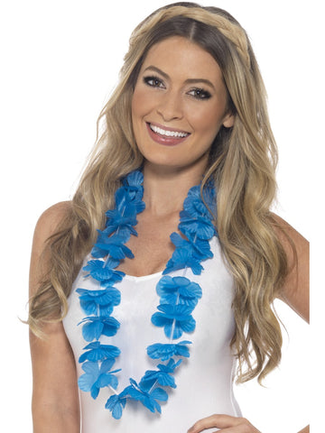 Neon Blue Hawaiian Lei