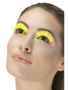 Neon Yellow 80s Party Eyelashes