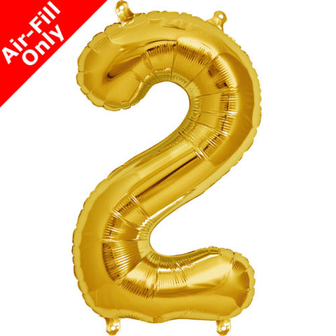 16" Gold Number 2 Foil Balloon
