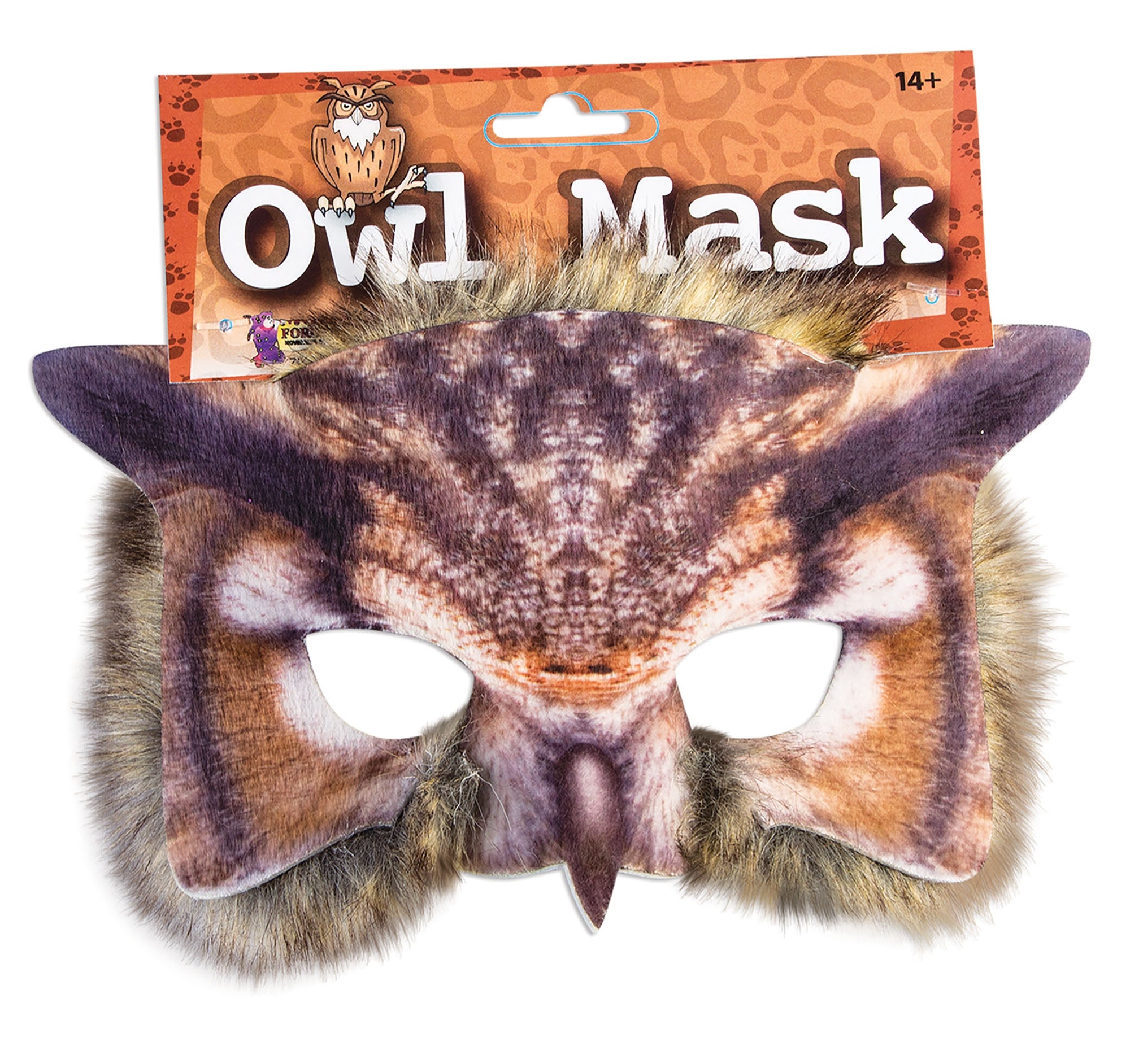 Owl Face Mask with Realistic Fur