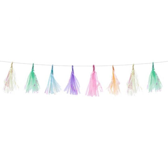 Pastel & Iridescent Mini Tassel Bunting