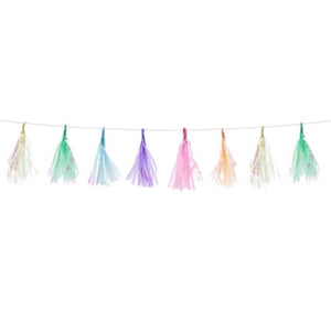 Pastel & Iridescent Mini Tassel Bunting