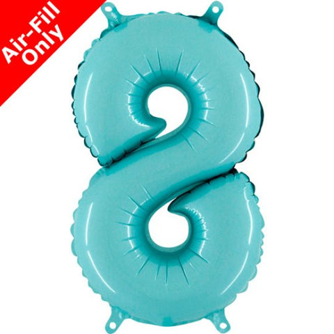 14 Inch Pastel Blue Number 8 Foil Balloon