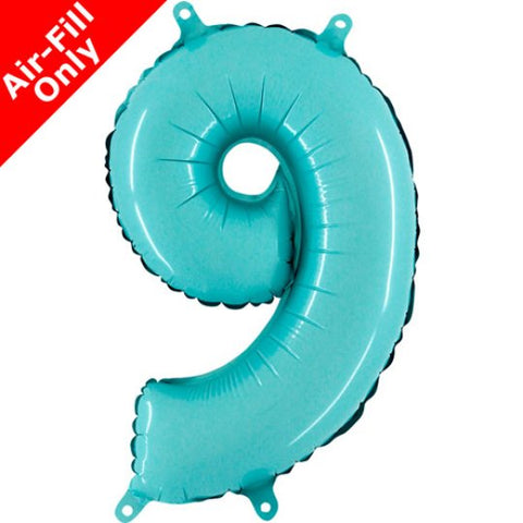 14 Inch Pastel Blue Number 9 Foil Balloon