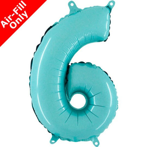 14 Inch Pastel Blue Number 6 Foil Balloon