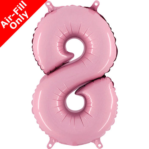 14 Inch Pastel Pink Number 8 Foil Balloon