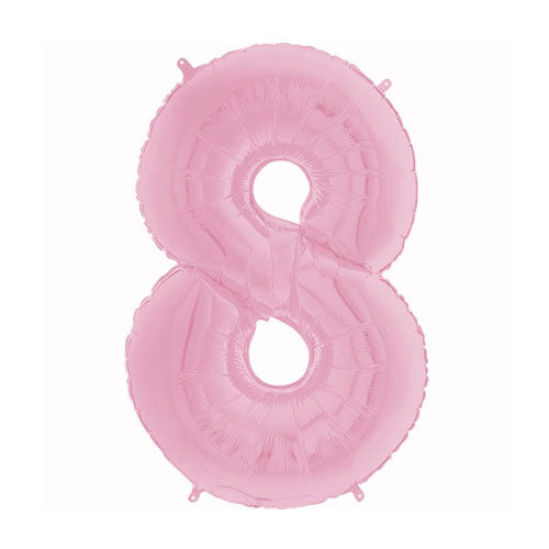 26 Inch Pastel Pink Number 8 Foil Balloon