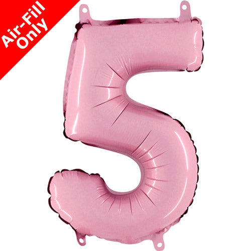14 Inch Pastel Pink Number 5 Foil Balloon