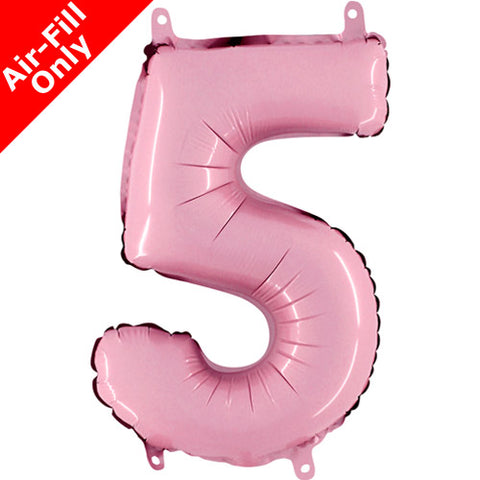 14 Inch Pastel Pink Number 5 Foil Balloon