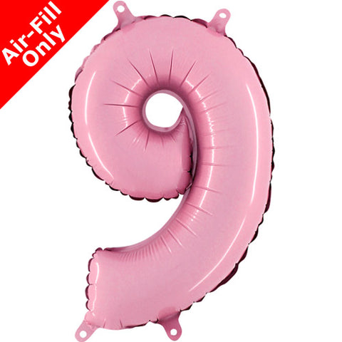 14 Inch Pastel Pink Number 9 Foil Balloon