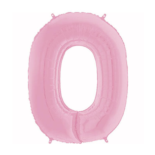 26 Inch Pastel Pink Number 0 Foil Balloon