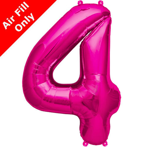 16" Magenta Number 4 Foil Balloon