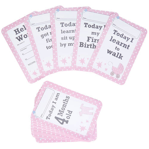 Tiny Feet Baby Girl Milestone Cards