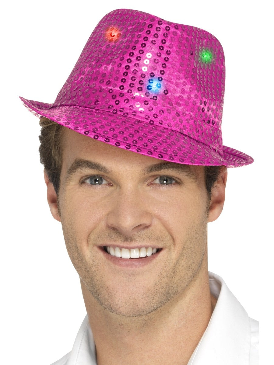 Pink Flashing Sequin Trilby