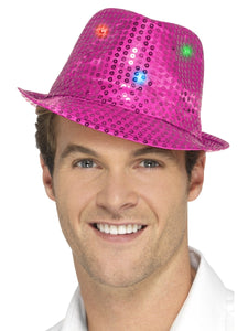 Pink Flashing Sequin Trilby