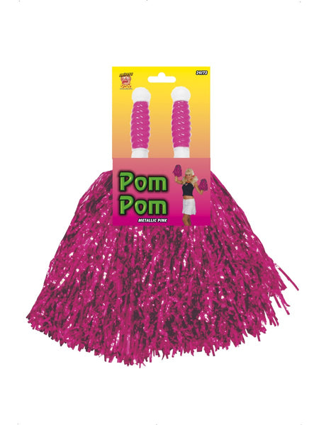 Pink Metallic Pom Poms
