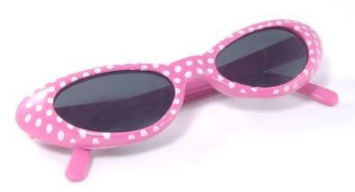 Bright Pink Polka Dot 50s Sunglasses