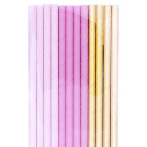 Pink & Gold Paper Straws