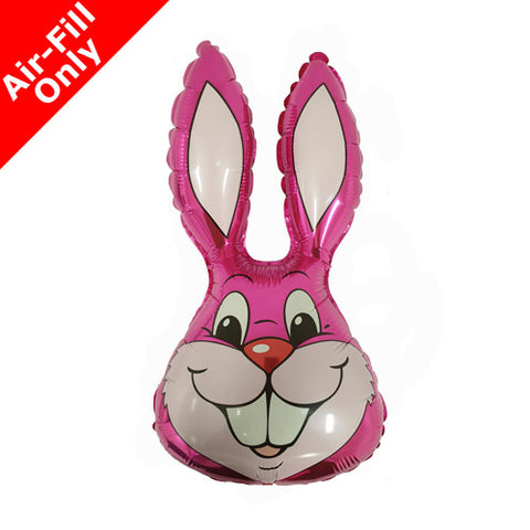 Fuchsia Rabbit Head Balloon on Stick