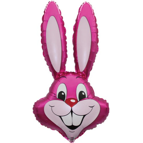 35 Inch Pink Rabbit Head Supershape Foil Balloon