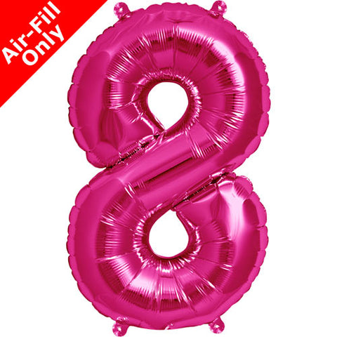 16" Magenta Number 8 Foil Balloon