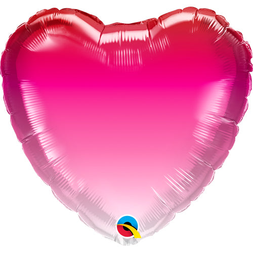 18 Inch Pink Ombre Heart Foil Balloon