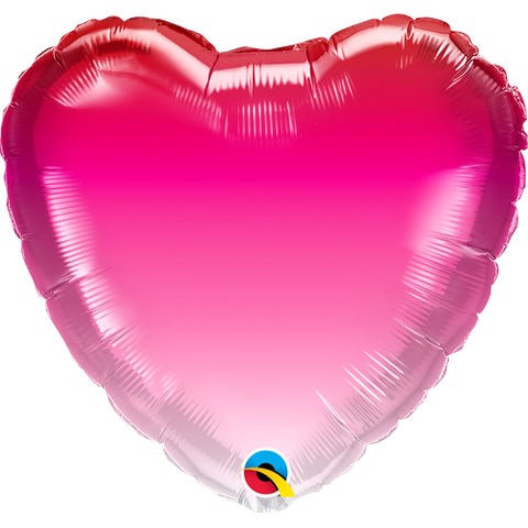 18 Inch Pink Ombre Heart Foil Balloon