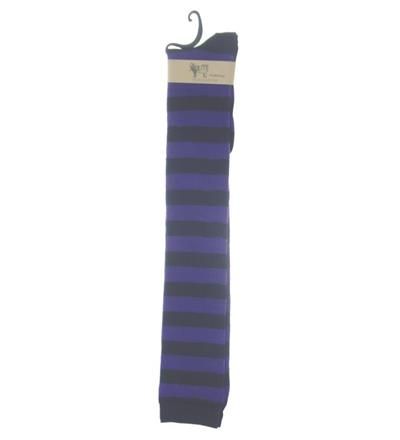 Purple and Black Striped Welly Socks