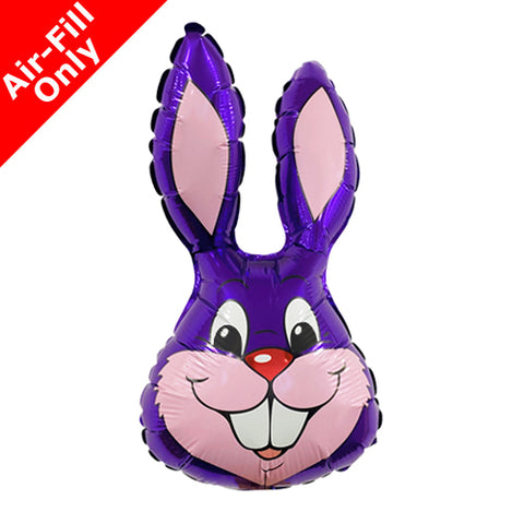 Purple Rabbit Head Balloon on Stick