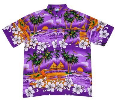 Budget Purple Palm Tree Hawaiian Shirt